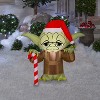 Star Wars Christmas Airblown Inflatable Stylized Yoda w/Santa Hat Wars, 3 ft Tall, Multicolored - 2 of 2