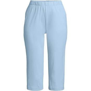 Lands' End Women's Plus Size Sport Knit High Rise Elastic Waist Pants - 3x  - Soft Blue Haze : Target