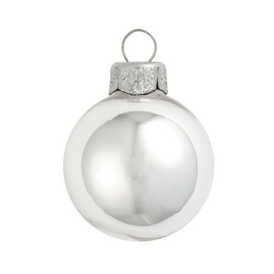 Northlight 40ct Shiny Glass Ball Christmas Ornament Set 1.5" - Silver