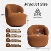 Swivel Accent Chair, 360° Small Round Barrel Chairs, Modern Cozy Faux Shearling Padded Armchair - 2 of 4