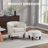 Wooakway Swivel Accent Chair with Ottoman Set Barrel Armchair with Removable Back Pillow with 2 Armrest Covers for Living Room Bedroom Office - 3 of 4