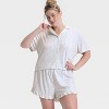 Women's Pointelle Notch Collar Shirt and Shorts Pajama Set - Wild Fable™ - 3 of 3