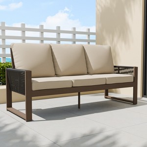 EAGLE PEAK Natural Cedar Patio Furniture, Real Wood Outdoor Furniture Couch 3 Seat Sofa - 1 of 4