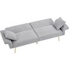 GDFStudio Rex Teddy Upholstered 80" Sleeper Sofa with Adjustable Armrest and Backrest - 4 of 4