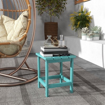 VisioGear Adirondack Side Table, Outside End Table for Patio, Compact Side Table for Porch, Deck, Green, 15"*15"*18"