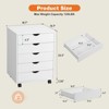5 Drawer Mobile File Cabinet, Wooden Under Desk Filing Cabinet for Legal/Letter Size, Rolling Filing Storage Cabinet For Home Office White - 3 of 4