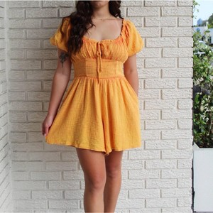 Women's Washed Romper - Lily Grace - 1 of 4