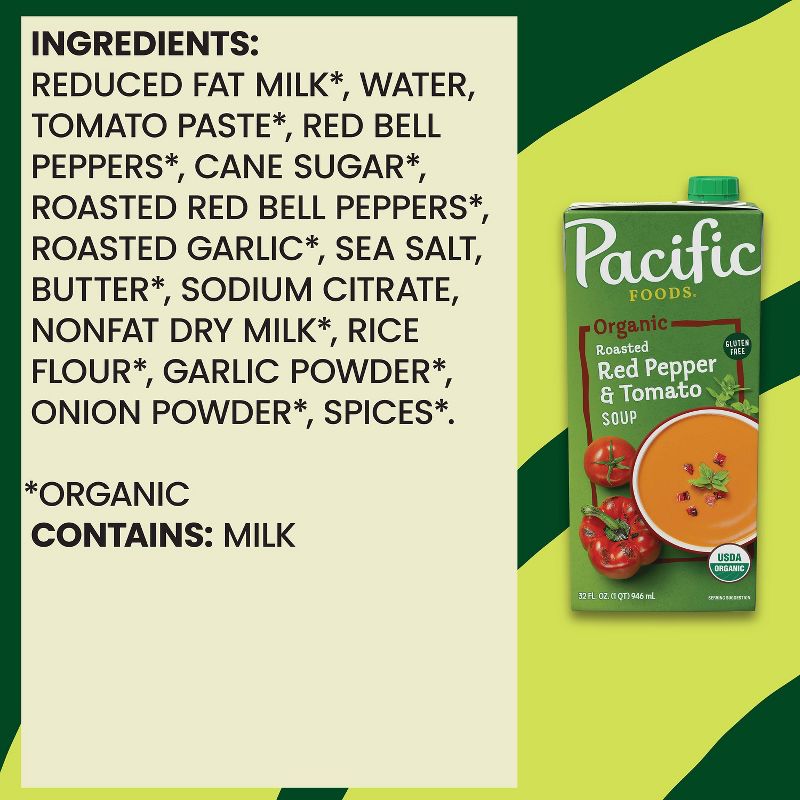 Pacific Foods Organic Gluten Free Roasted Red Pepper &#38; Tomato Soup - 32oz, 5 of 13