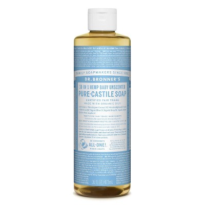Dr. Bronner's Baby Unscented Pure-Castile Liquid Soap - 16oz