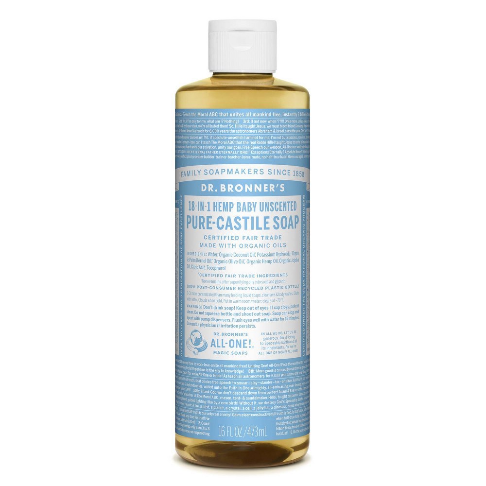 Dr. Bronner's Baby-Unscented Pure-Castile Liquid Soap - 16 oz