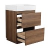 NicBex 24" Freestanding Bathroom Vanity with/whitout Top Resin Sink,Chic Bathroom Storage Cabinet with 2 Drawers,1.38"Pre-drilled Faucet(No Faucet) - 3 of 4