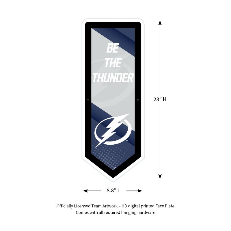 Evergreen Ultra-Thin Glazelight LED Wall Decor, Pennant, Tampa Bay Lightning- 9 x 23 Inches Made In USA, 2 of 7