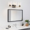 3-Light Modern Vanity Light Fixture for Bathroom, Matte Black and Brass Wall Sconce with Glass Shades - 3 of 4