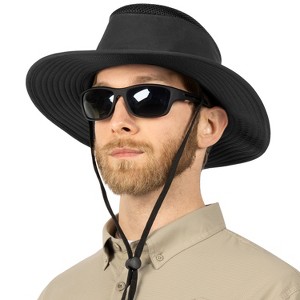SUN Cube Sun Hat For Men, Women Wide Brim Safari Hat, Hiking Hat UV Sun Protection, Bucket Boonie Hat - 1 of 4