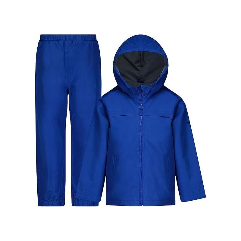 LONDON FOG Boys Waterproof Hooded Jacket and Pant Rain Suit Set, 1 of 8