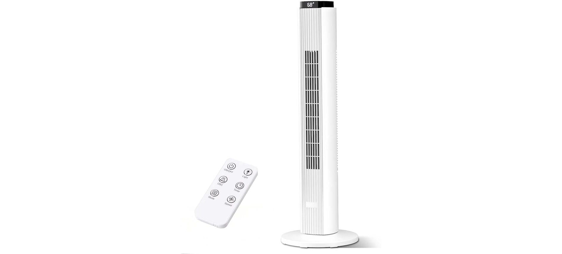 ZAFRO 37" Bladeless Tower Fan with 80¡ã Wide Oscillation, 6 Speed Settings, 4 Modes, Whisper-Quiet Sleep Mode for Bedroom Office Cooling