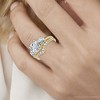 Pompeii3 Certified 2 1/2Ct Athena Engagement & Wedding Ring Set 14k Gold or Pt Lab Created - 3 of 4