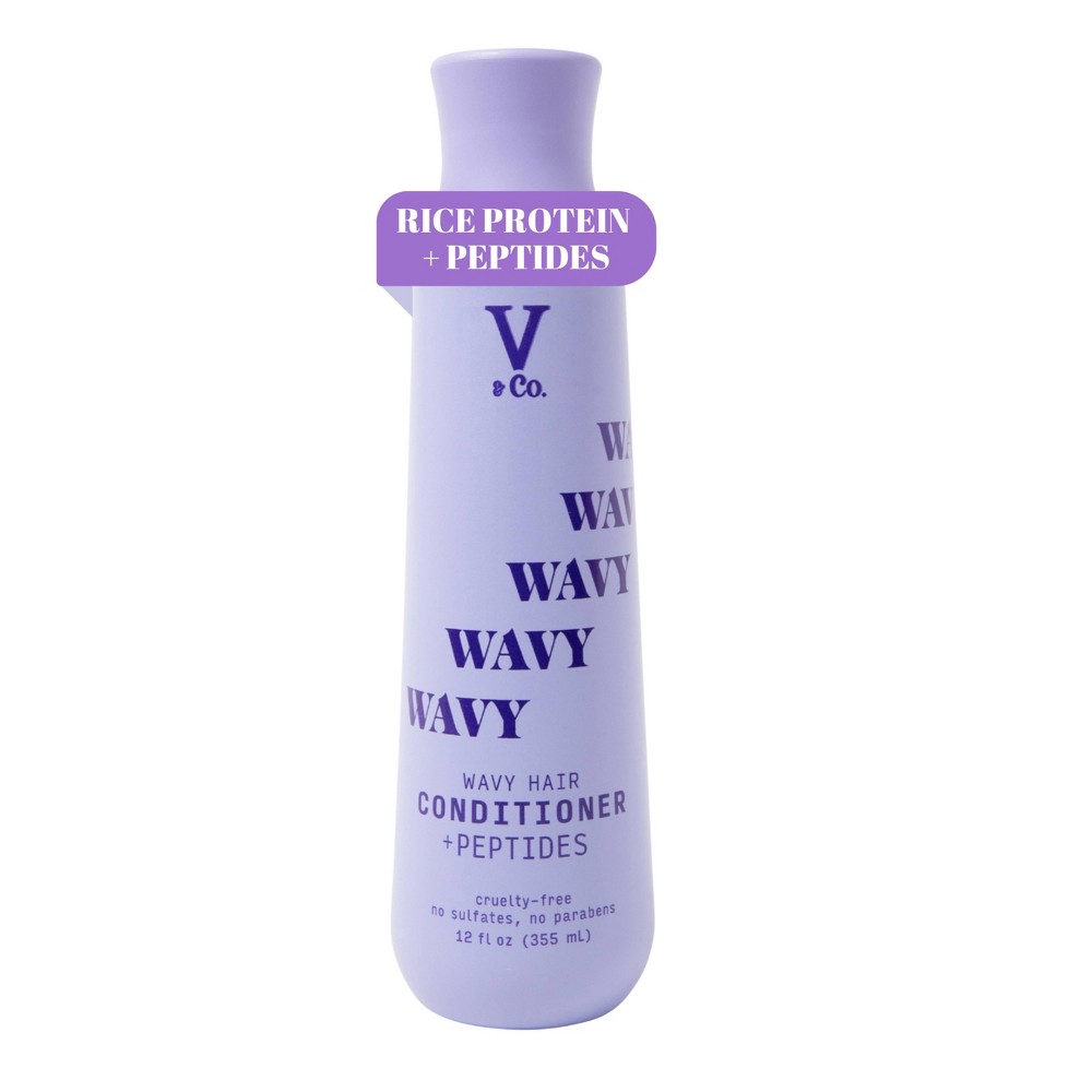 Photos - Hair Product V&Co. Beauty Wavy Hair + Peptide Conditioner - 12 fl oz