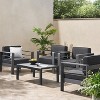 GDFStudio Mason Outdoor Aluminum 4 Seater Chat Set with Cushions, Gray and Dark Gray - 2 of 4