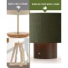 10.6" Retro Walnut Wooden Touch Table Lamp with Corduroy Velvet Shade, Vintage Style for Bedroom, Living Room, Reading Nook, or Hotel Spaces - 2 of 4