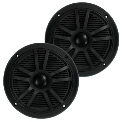 BOSS Audio MR6B 6.5" 180W Dual Cone Marine Full Range Speakers, Black, 1 Pair