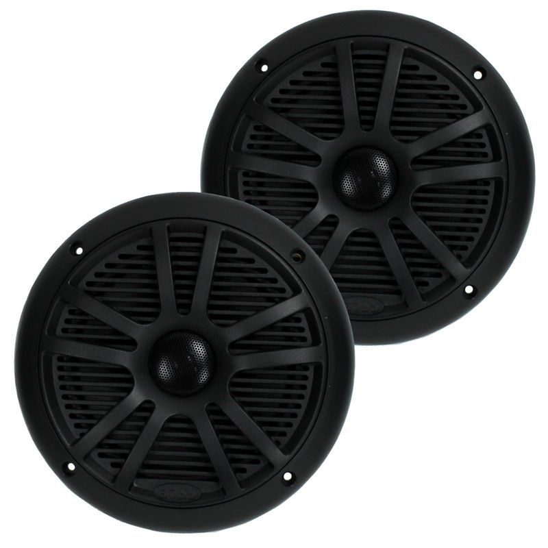 BOSS Audio MR6B 6.5" 180W Dual Cone Marine Full Range Speakers, Black, 1 Pair, 1 of 7