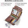 BEAFUP Small Wallet for Women,with 9 Credit Card Slots and 3 Clear Windows & 1 Zipper Pocket Leather Bifold Compact RFID Blocking Wallet - 2 of 4