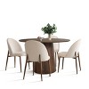 5-Piece Dining Set 46" Walnut Round Dining Table with Armless Dining Chairs Upholstered & Metal Leg for Small Space,Dining Room-Tanpinhause - 2 of 4