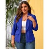 Whizmax Womens Plus Size Casual Pocketed Blazer Office Open Front 3/4 Sleeve Cardigans Jacket Work Suit,royal blue,3XL - 2 of 4
