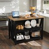 Large Kitchen Island with Storage, 47.2" Coffee Bar Table with Power Outlet & LED Lights, 3-Tier Microwave Stand Oven Shelf - 3 of 4