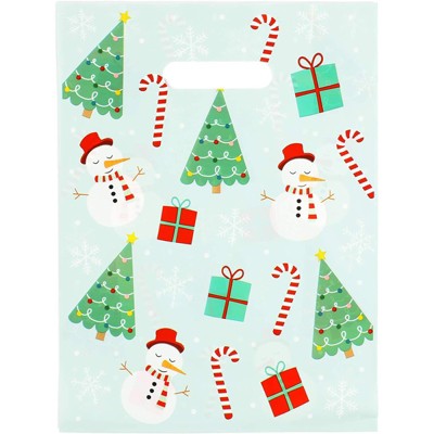 Okuna Outpost 100-Pack Small Gift Bags Christmas Party Favors Gift Bags with Handles, 9" x 12"