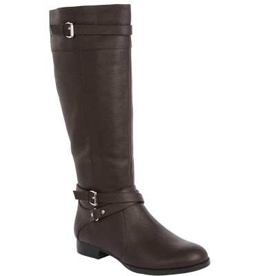 Comfortview Women's The Janis Tall Wide Calf Leather Boot(Wide Widths Available)