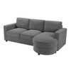 84.6"W L-Shaped Sectional Sofa with Curved Chaise Lounge, Chenille Fabric Couch with 2 USB Ports & Side Storage Pockets - ModernLuxe - 4 of 4