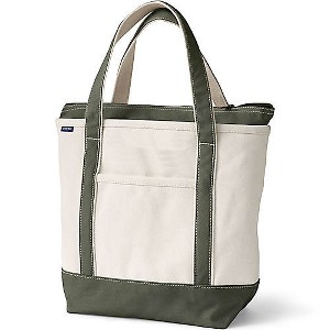 Lands' End Zip Top Canvas Tote Bag - 1 of 4