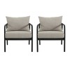 Coolbibila Outdoor Patio Club Chairs Set Of 2,Fabric Upholstered Patio Lounge Chair,Patio Arm Chairs With Back Cushions And Aluminum Frame - 2 of 4