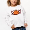 The Juniper Shop SmileyWorld Pumpkin Face Checkered Toddler Sweatshirt - 2T - White - 3 of 4