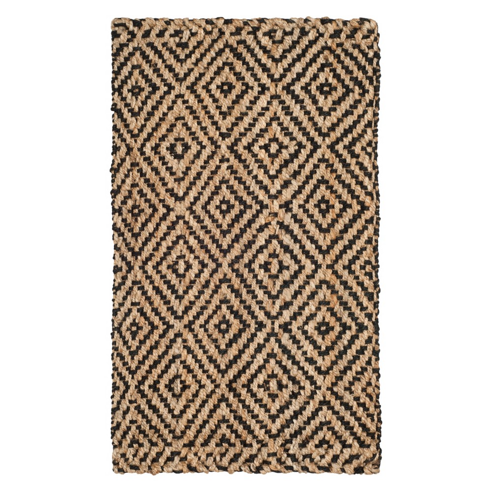 2'x3' Crista Geometric Woven Accent Rug Natural/Black - Safavieh