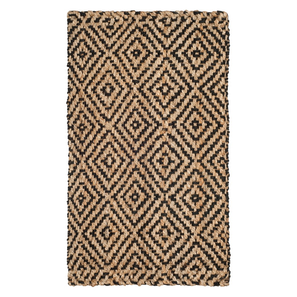 2'x3' Crista Geometric Woven Accent Rug Natural/Black - Safavieh