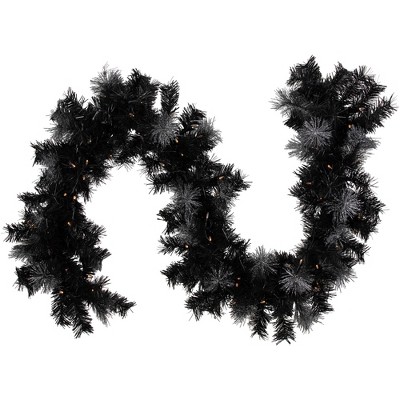 Northlight Pre-lit Batter Operated Black Christmas Garland With Timer ...