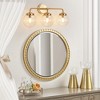 POWLIG 22.44-in 3-Light Gold Bathroom Light Fixtures Over Mirror Vanity Lighting with Clear Glass Globe Shades - 4 of 4