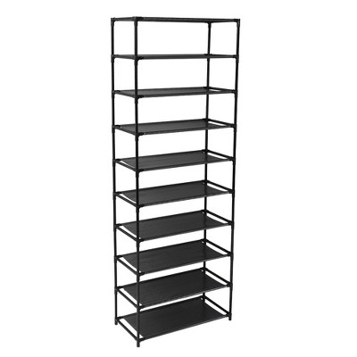 DOMETOUR 10 Tier Stackable Shoe Rack Storage Shelves - Stainless Steel Frame Holds 50 Pairs Of Shoes