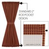 Burgundy Check Door Panel 72x40  VHC Brands - 2 of 4