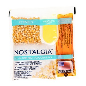 Nostalgia Best Tasting Premium 8-Ounce Popcorn, Oil & Seasoning Salt All-In-One Packs - 24 Count - 1 of 4