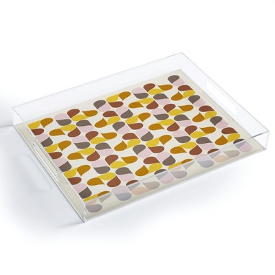 June Journal Abstract Leaves 15.5" x 12" Acrylic Tray - Deny Designs