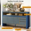 TIRAMISUBEST 3-Door Sideboard with 3 Drawers, Modern Buffet Cabinet Accent Storage Cabinet with Semi-Open Shelf for Living Room, Hallway - 4 of 4