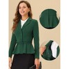 Allegra K Women's Vintage Ruffle Hem Belted Notched Lapel Office Work Blazers - 2 of 4
