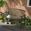 Outsunny 46" Outdoor Garden Bench, Metal Bench, Steel Slatted Frame Furniture for Patio, Park, Porch, Lawn, Yard, Deck - 2 of 4