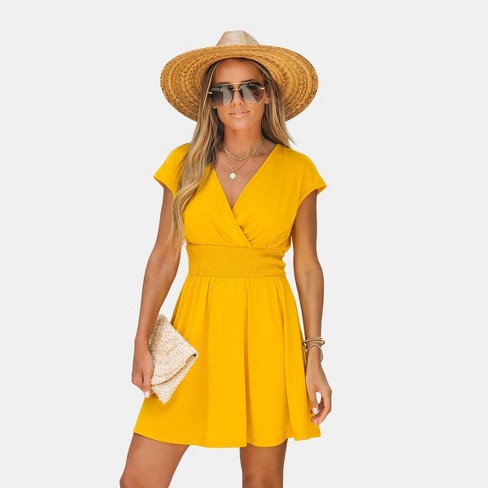 Target yellow 2025 wrap dress