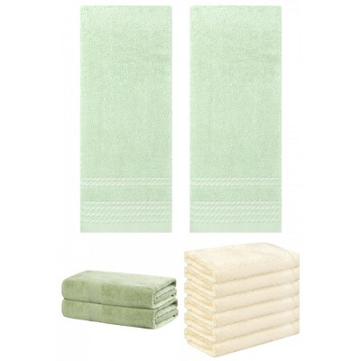 REGALWOVEN Striped Soft Absorbent Bathroom Cotton Towel Set 3 Pcs