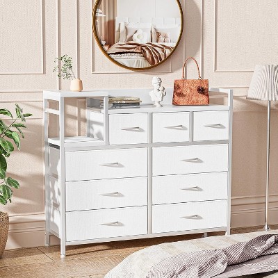 9 Drawer Dresser TV Stand with Built-In Charging Station, Multi-Functional Bedroom and Living Room Storage Solution